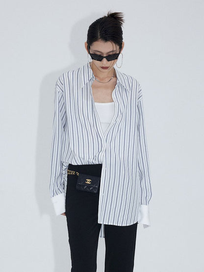 Stripes Loose Long Sleeve Shirt