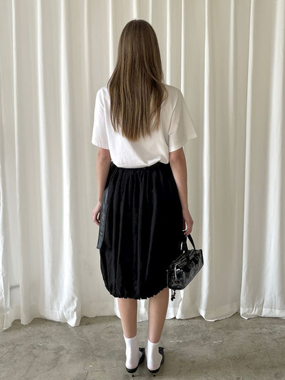 Waist Head Pleated Linen Half Skirt