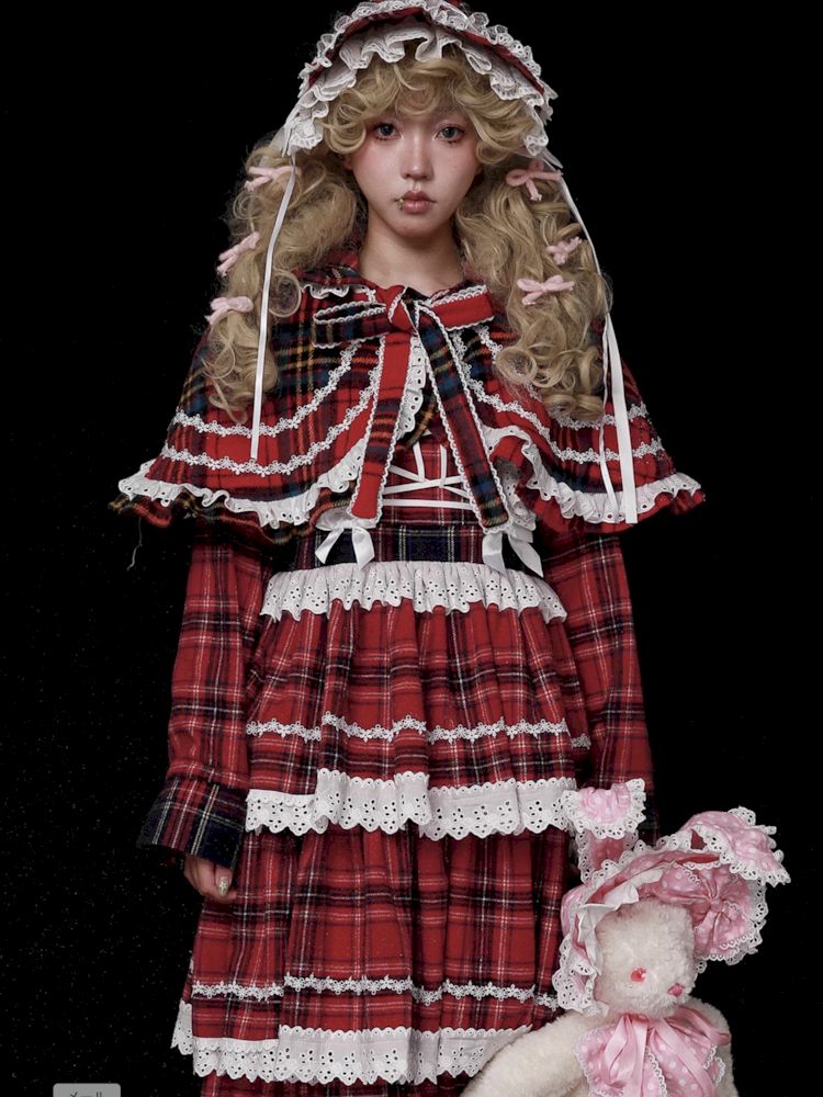 Christmas Red Plaid Cake Dress