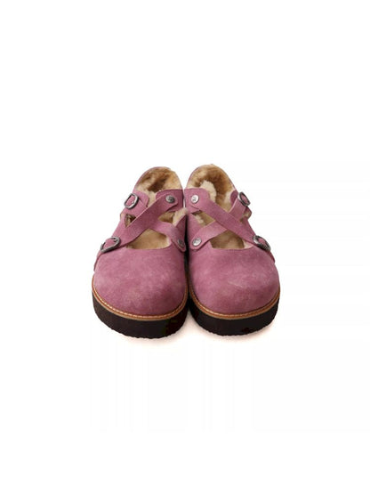 Cross Strap Suede Upper Flat Shoes