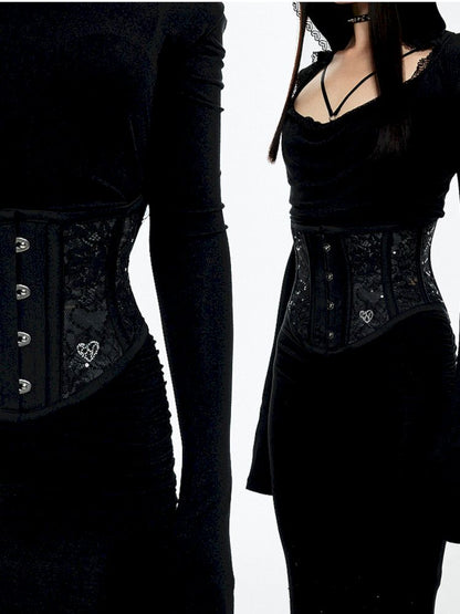 Herringbone lace waist corset