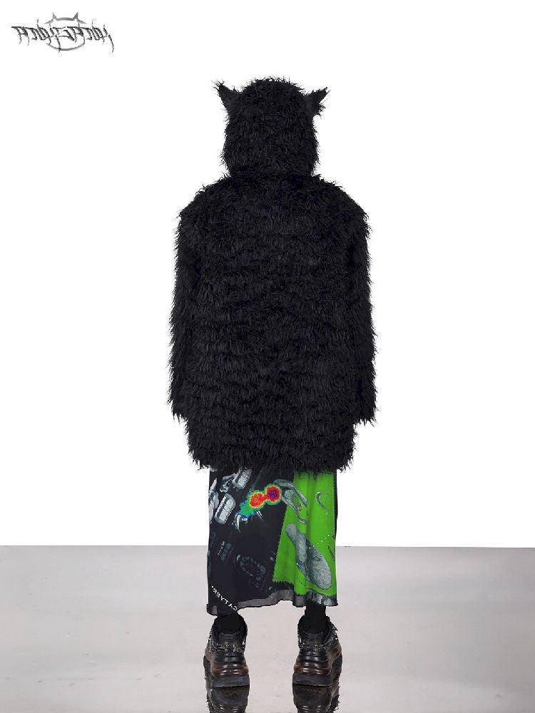 Cat Ear Demon Hooded Punk Fur Coat