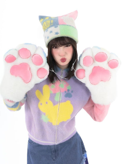 Cat Ear Knit Reversible Cold Hat