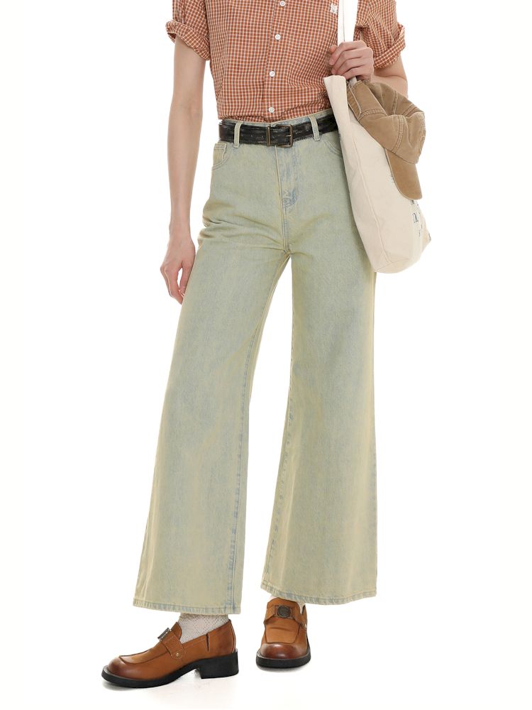 Casual Washed Nostalgia Wide Leg Pants