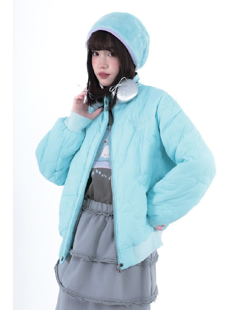 Niche mint blue green cotton jacket