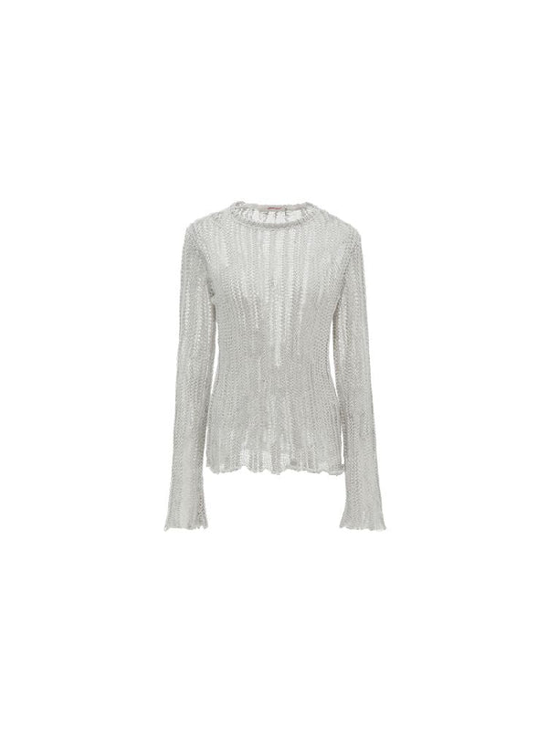 Skeleton rough knit pullover