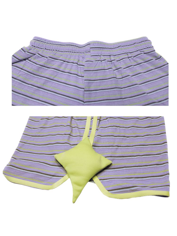 Casual Retro Sporty Purple Striped Star Shorts