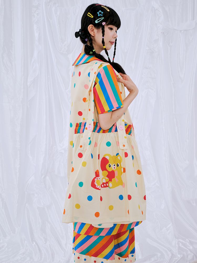 Rainbow Diary Double Shoulder White Skirt Styling Shoulder Bag