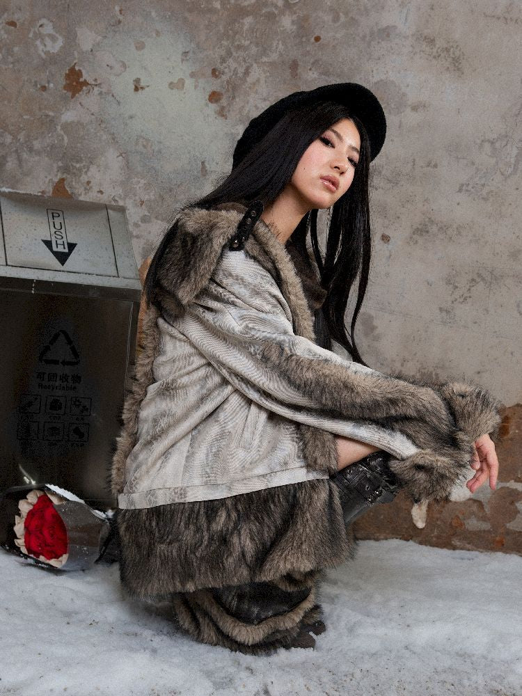 Deerskin velvet fur coat