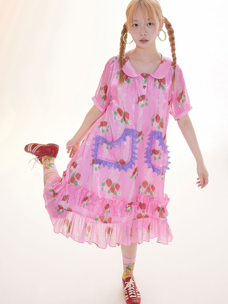 Strawberry Doll Neck Dress