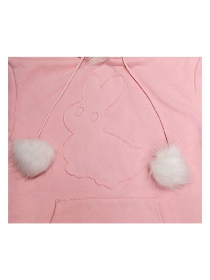 Rabbit Ears Hooded Sweatshirt Dress