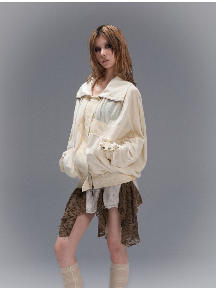 Cross Loose Thin Knit Sunscreen Long Sleeve Jacket