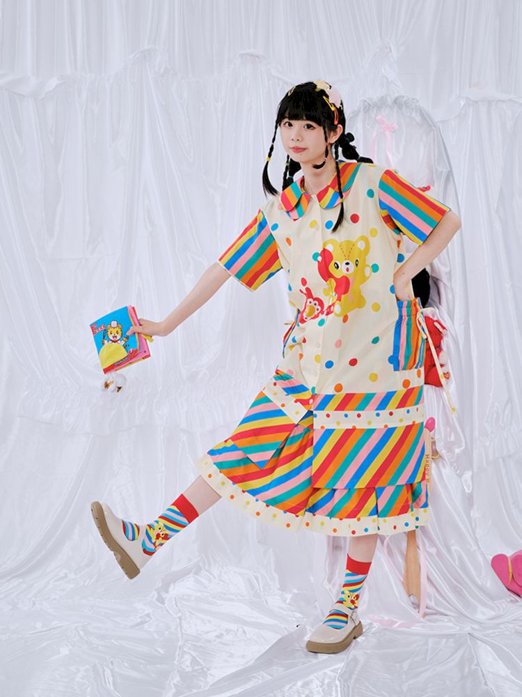 Rainbow Diary Shirt Dress