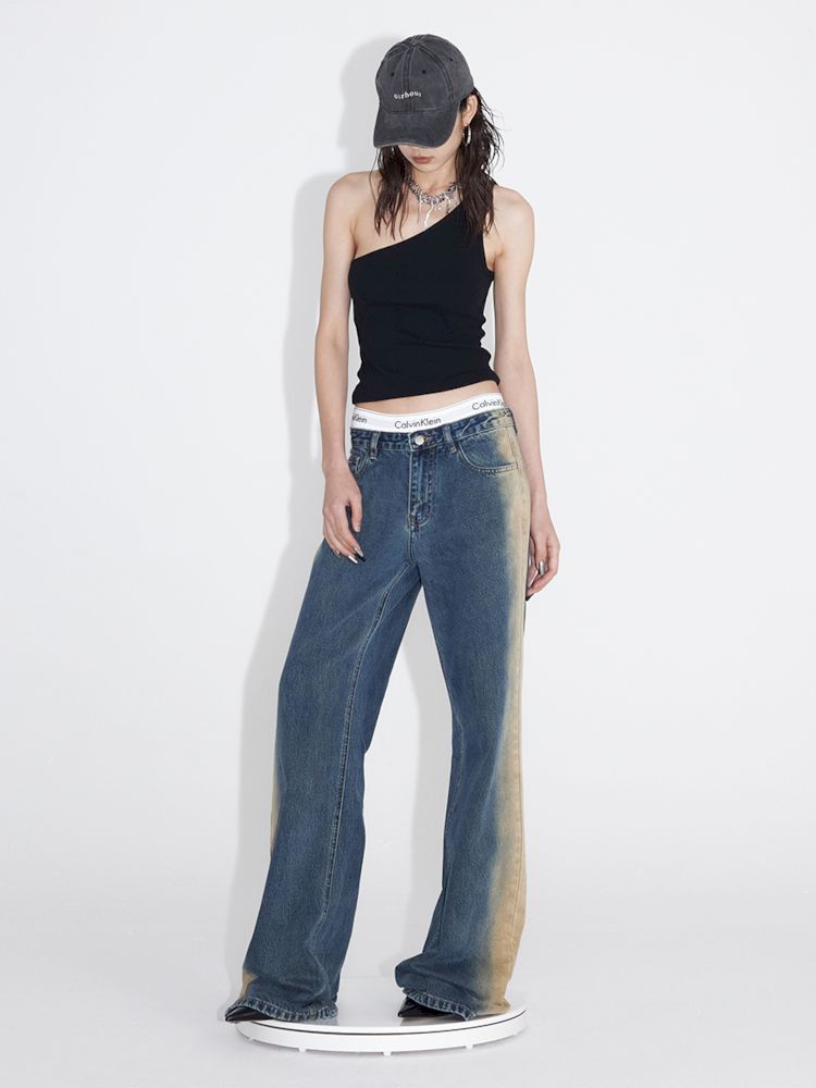 Mud Blue Old Loose Skinny Jeans