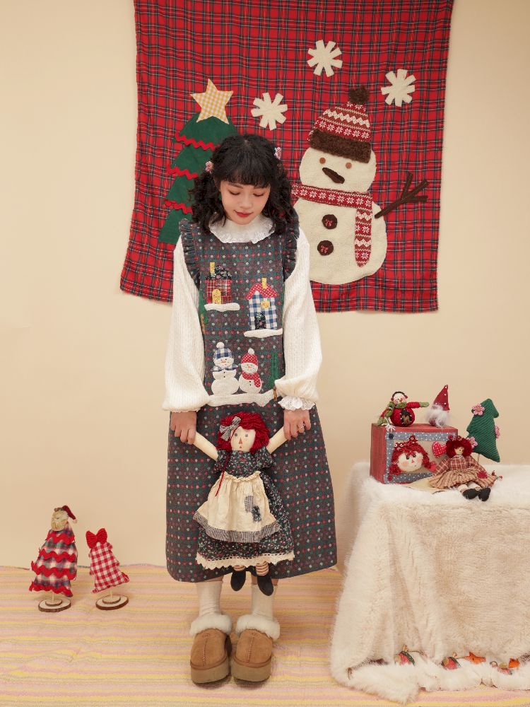 Snowman appliqué Christmas sweater