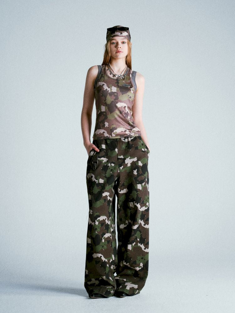 Camouflage I-beam Vest Two Piece Set