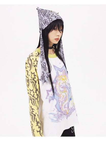 Bunny Skull Printed Knit Cap