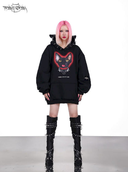 Hooded Studded Rock Punk Genderless Sweatshirt