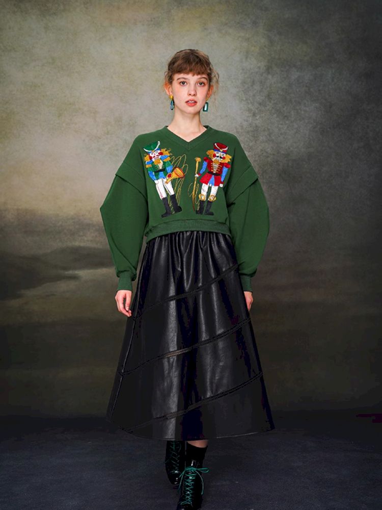 Nutcracker Embroidered Sweatshirt