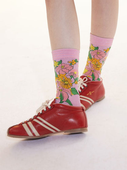 Floral mid-calf socks