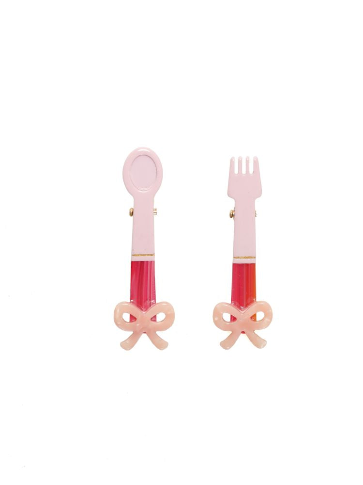 Bow fork spoon cutlery hair clips