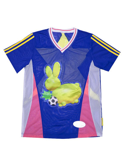 Rabbit Patchwork Short Sleeve Jersey