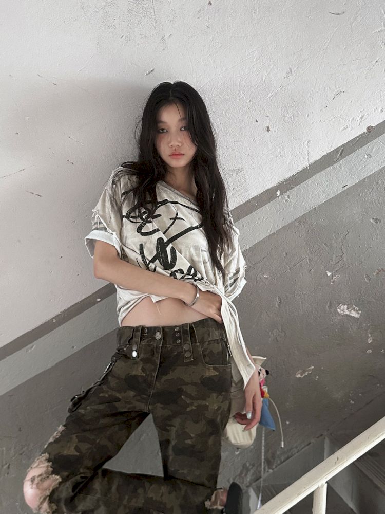 Camouflage Low Waisted Work Pants