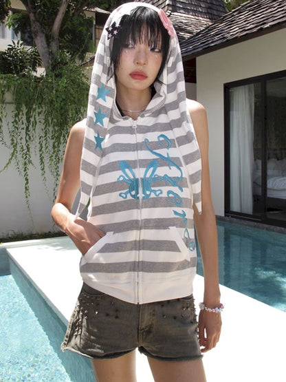 Towelling Rabbit Ears Hooded Vest