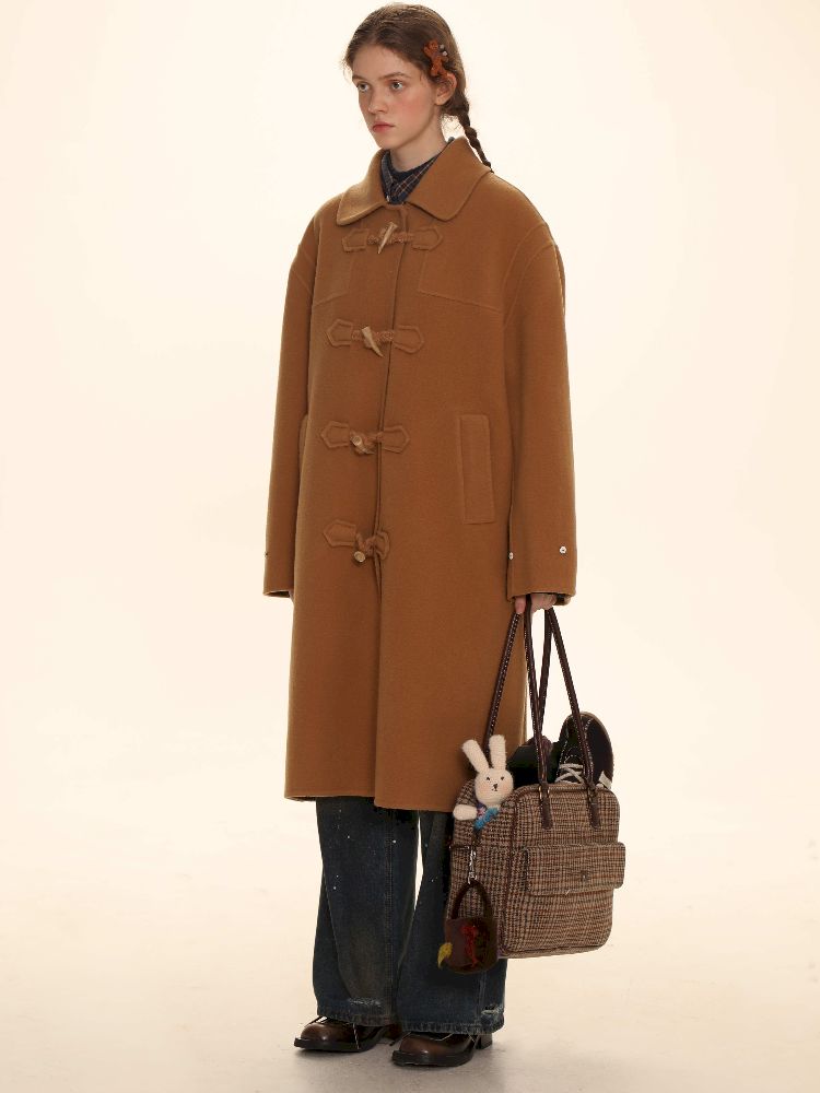 Removable Leader Lapel Wool Cowl Coat