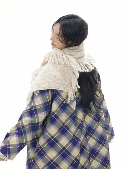 Bear Tassel Soft Short Scarf