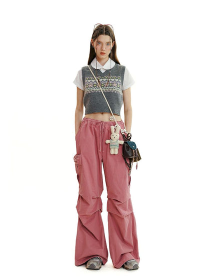 Pocket parachute loose casual pants