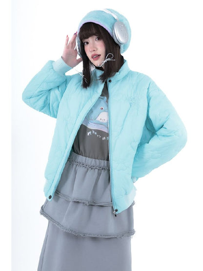 Niche mint blue green cotton jacket