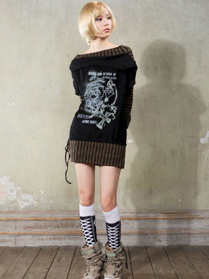 One Shoulder Punk Loose Sweatshirt