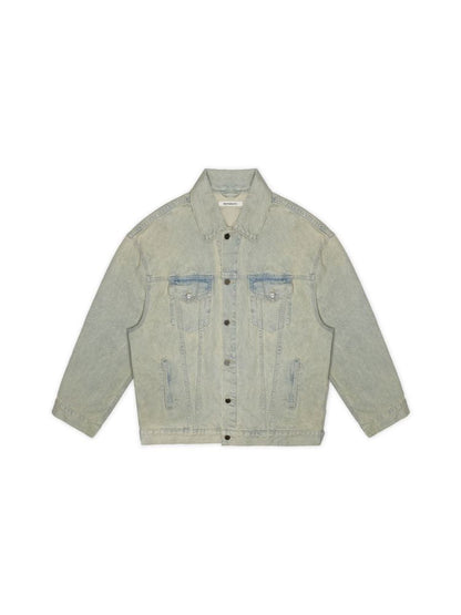 Nostalgia Heavy Wash Carved Hardware Loose Denim Jacket