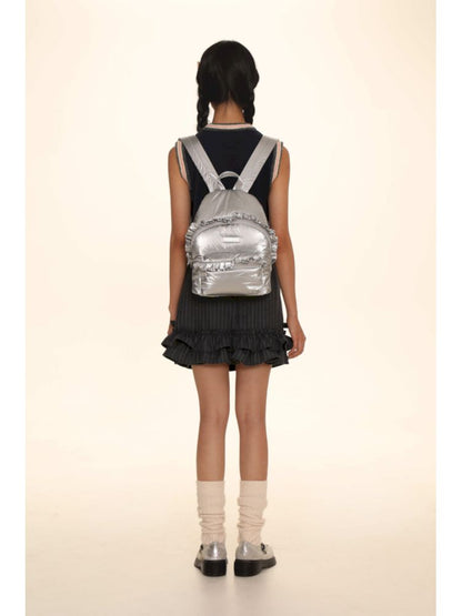 Zipper Clip Cotton Small Shoulder Bag Backpack