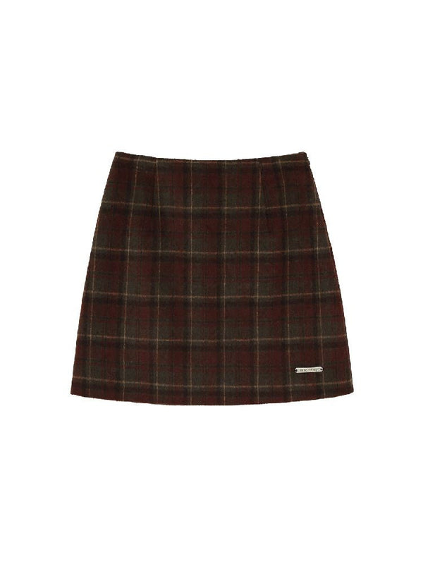 Check small short skirt