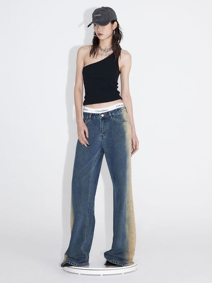 Mud Blue Old Loose Skinny Jeans