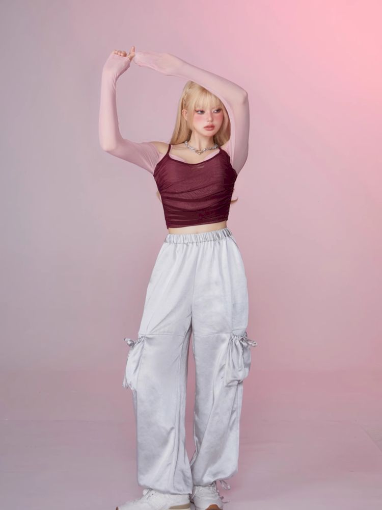 Draped Slim Loose Casual Pants