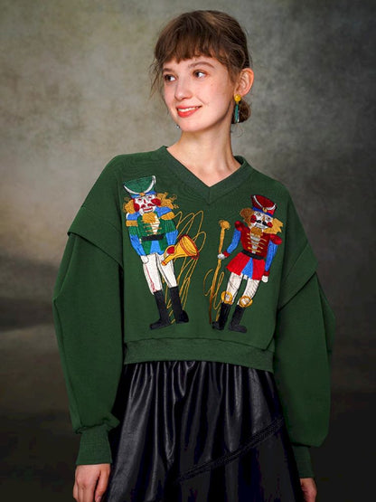 Nutcracker Embroidered Sweatshirt