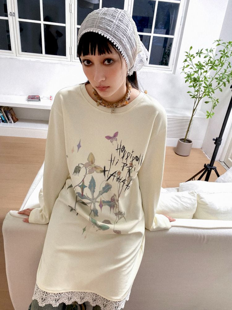 Printed Loose Casual Long Sleeve T-Shirt