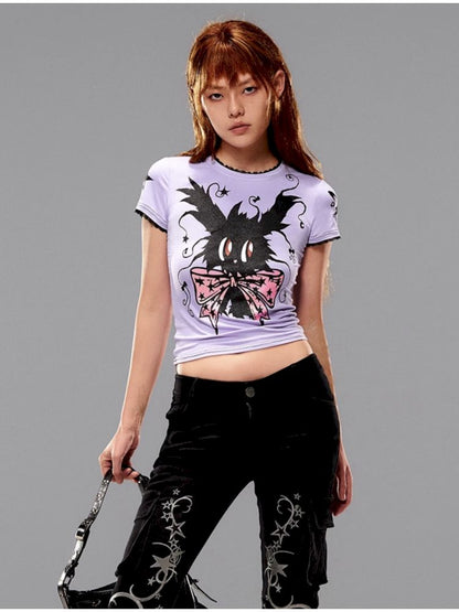 Magic Bunny Glitter Print T-Shirt