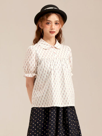 Doll Neck Customized Cotton Shirt