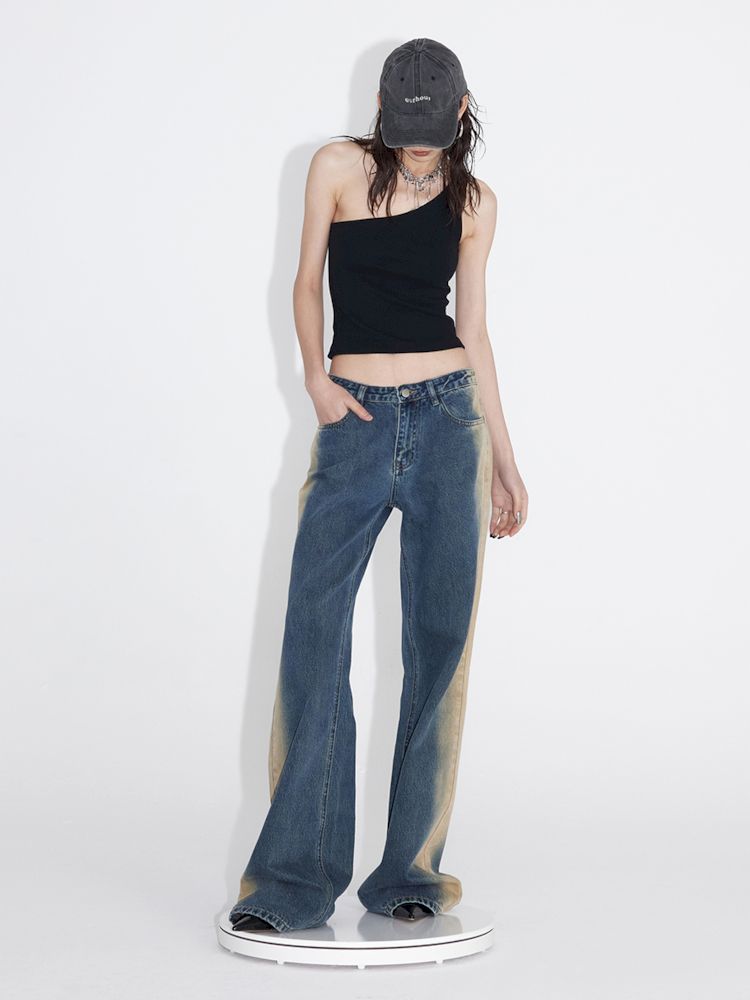 Mud Blue Old Loose Skinny Jeans