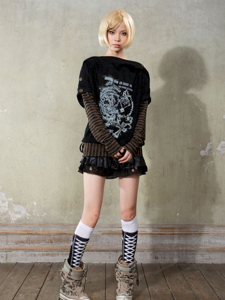 One Shoulder Punk Loose Sweatshirt