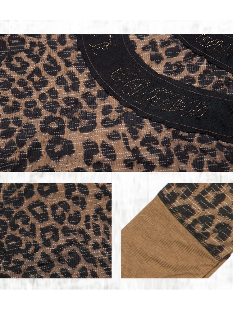 Leopard print one-shoulder shirt