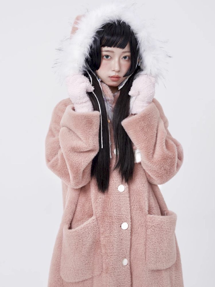 Retro Cute Rabbit Tweed Coat