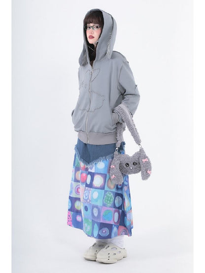 Rabbit Ears Hooded Sweatshirt Cardigan Jacket