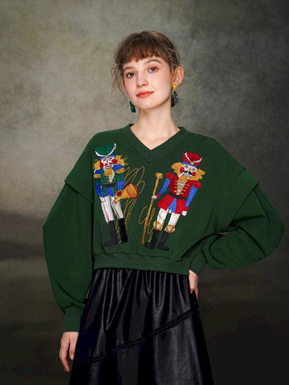 Nutcracker Embroidered Sweatshirt