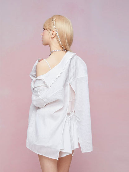 Flare long-sleeved loose shirt