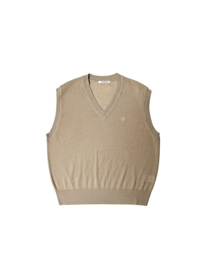 College style sleeveless V-neck vest